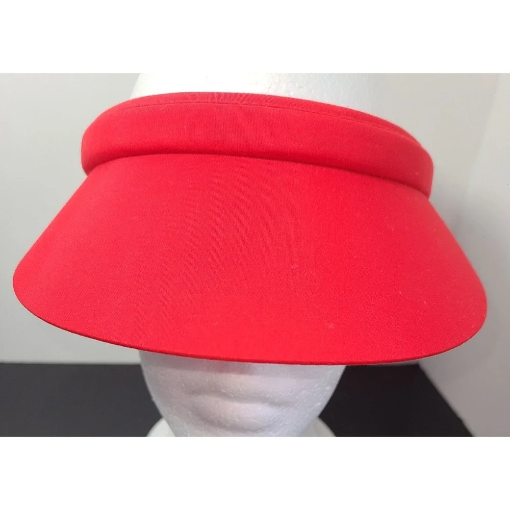 NWOT Womens Clip On Red Sun Visor Ladies Hat Cotton Sun Visor Tennis Golf Beach‎